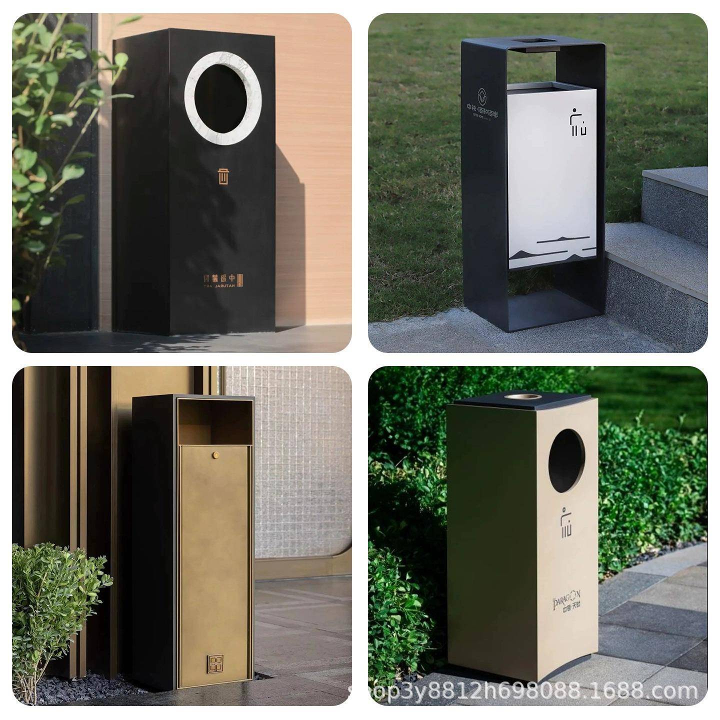 户外不锈钢垃圾桶小区物业环卫垃圾箱公园景区分类果皮箱商用单桶