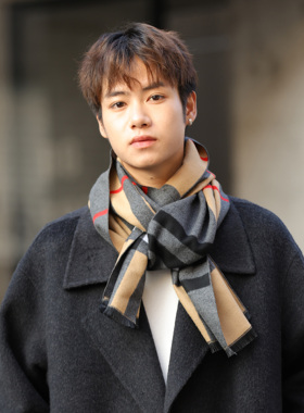 围巾男潮男保暖冬款网红学生新品仿羊绒百搭休闲加厚披肩冬季围脖