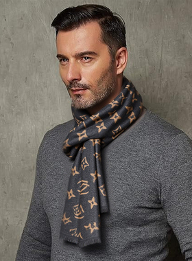 2025爆款男士围巾秋冬季加厚保暖礼盒装送男友高档围脖舒适防寒