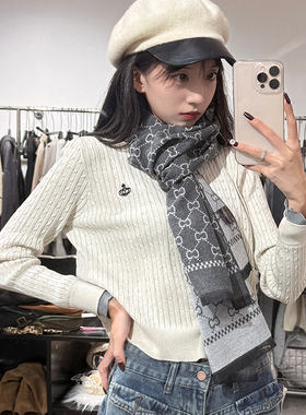 围巾秋冬季保暖加绒加厚羊绒百搭礼盒装围脖护颈礼物高级感