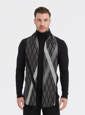 新款男士围巾秋冬季加厚保暖礼盒装送男友高档围脖舒适防寒