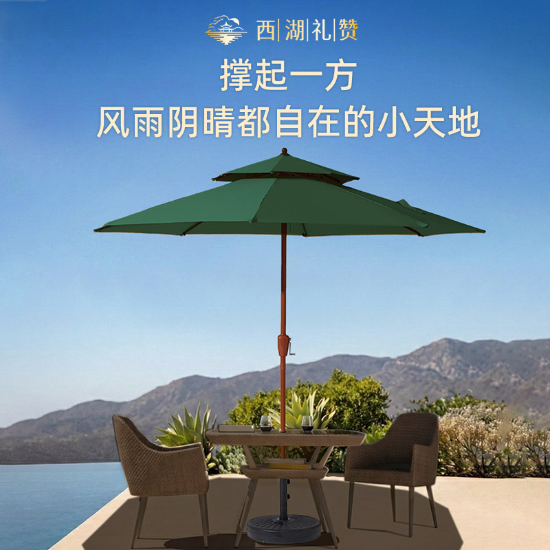户外遮阳伞庭院中柱伞防水露天泳池花园阳台商用桌椅摆摊大太阳伞
