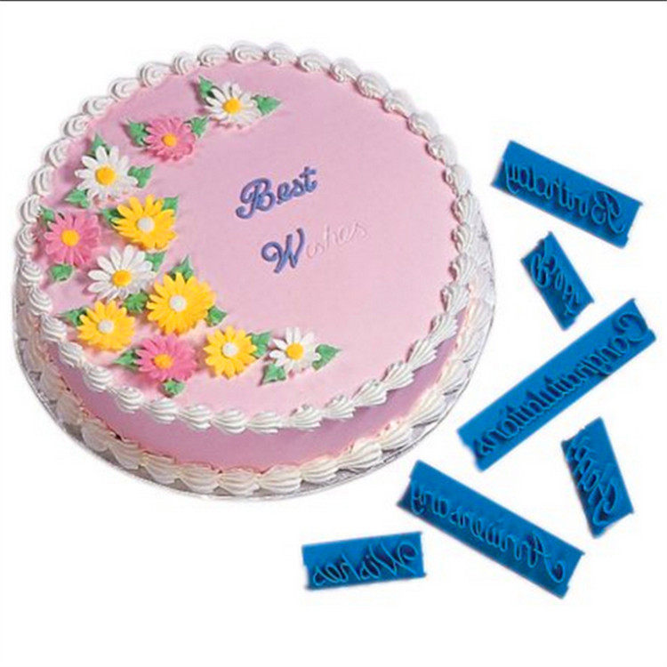 蛋糕印花模具英文happybirthday按压手写祝福语生日快乐翻糖印模