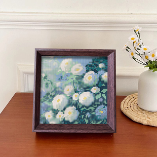 【白玫瑰】十字绣2025新款线绣带框摆台唯美花卉风景简单小件刺绣