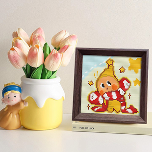 【治愈星星人】十字绣2026新款线绣带框摆台卡通动漫简单自制刺绣