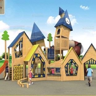 AOT-6019木质组合滑梯/大型儿童户外木质滑梯/游乐设备厂家