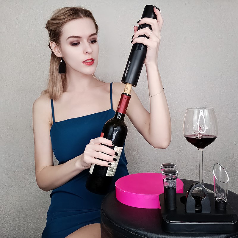 Electric Wine Bottle Openerx with Foil Cutter One-click Butt