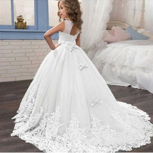 Girl Kids Lace Long Prom Girlas Dresses Bridesmaid Gowns For