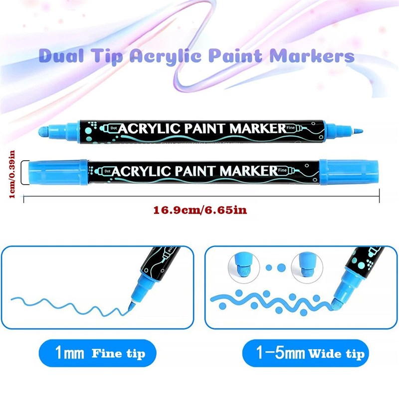 12/24/36/48 Colors Dual Tip zAcrylic Paint Pens Markers  for