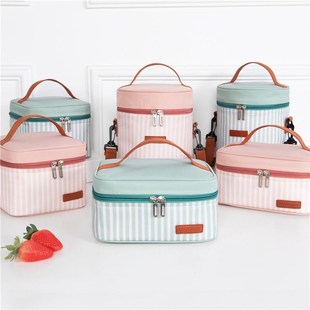 Cloth HandQ Bag Student Lunch Carrying Oxford Rice Striped