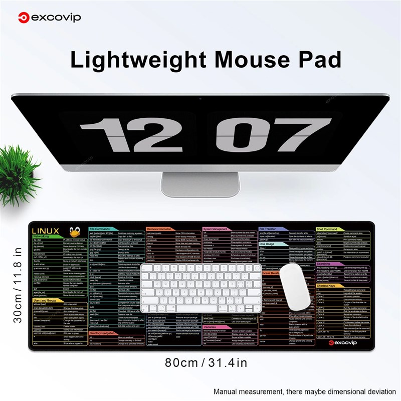 EXCO Linux Commands Linev Mouse Pad Large Mousepad Shortcuts