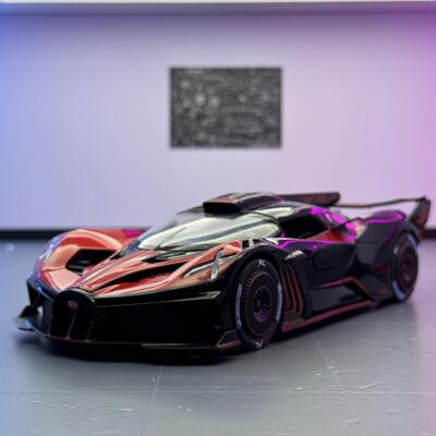 【BW798】新豪迪合金车模1:24布加迪跑车带喷雾声光回力玩具车音