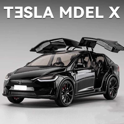 【XJ565】1:24特斯啦ModeX合金汽车模型仿真新能源轿车摆件儿童玩