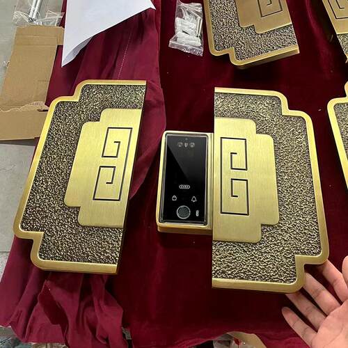 入户门指纹密码锁中式大门电子锁木门滑盖拉手别墅大门智能门锁
