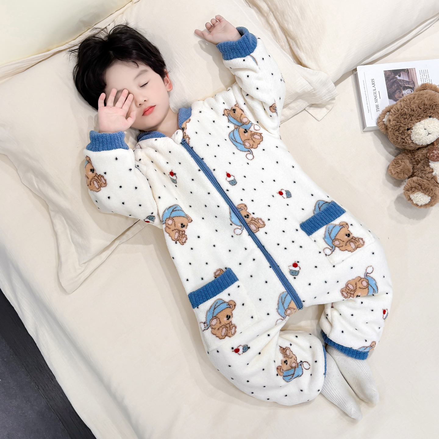 儿童睡衣冬季连体衣加厚珊瑚绒