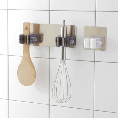 Kitchen Multi-Purpose Hooks WalBl Mounted Mop Organizer Hold