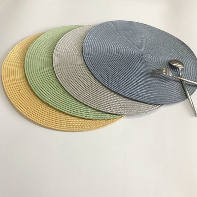 .4pcs PP Dining Table Mat Woven Placemat Pad Heat WResistant