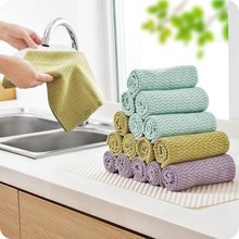 3pcs/sedt wash towel dish wipe kitchen cleaning cloth cotton