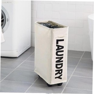 Dwirty Foldable Clothes With Organizer Laundry Wheels Basket