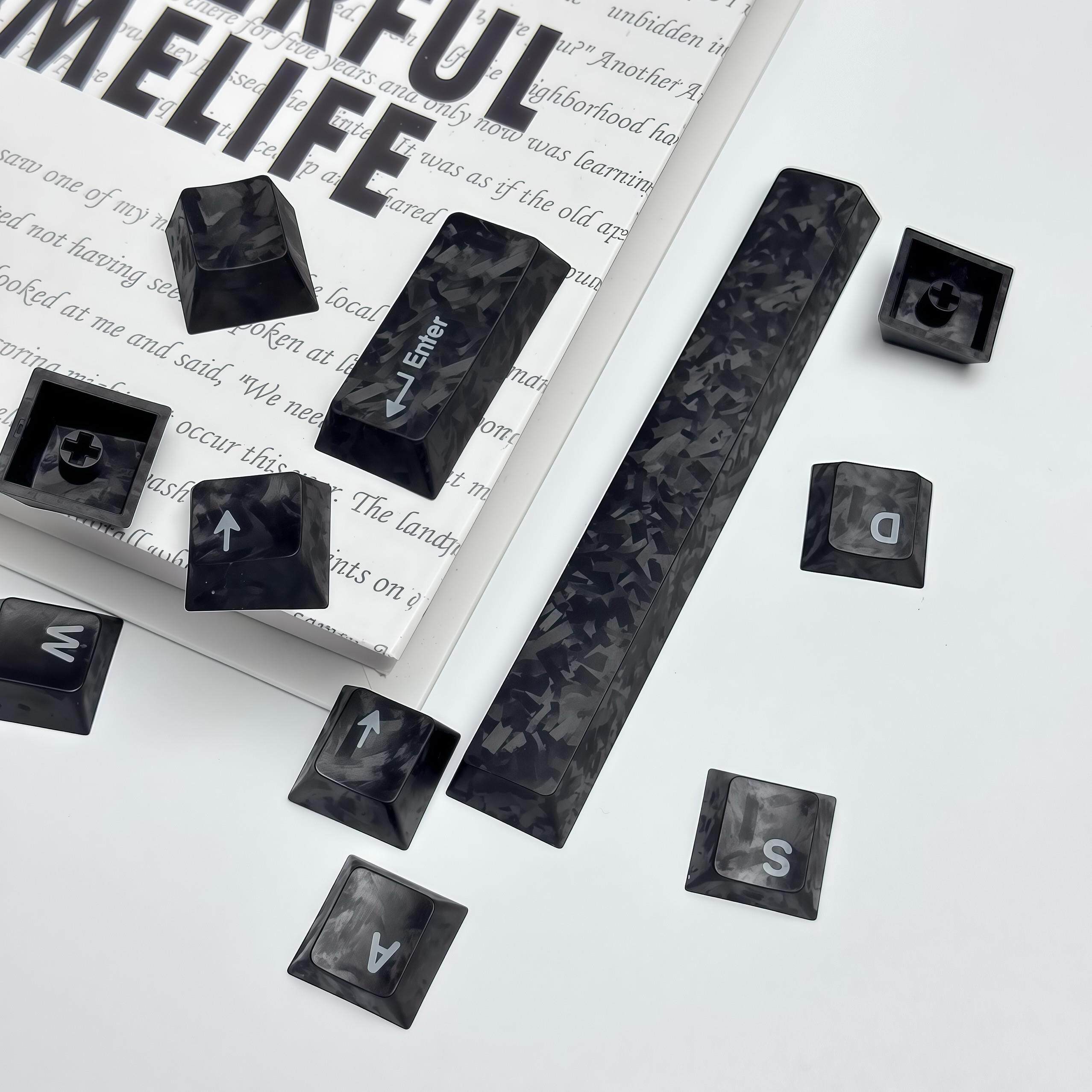 wooting碳纤维黑色空格单个性主题键帽rog夜魔11颗客制化机械键盘