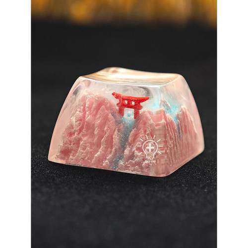 定制机械键盘雪山遗迹山谷树脂键帽个性sa高度MX十字孔透光夜光