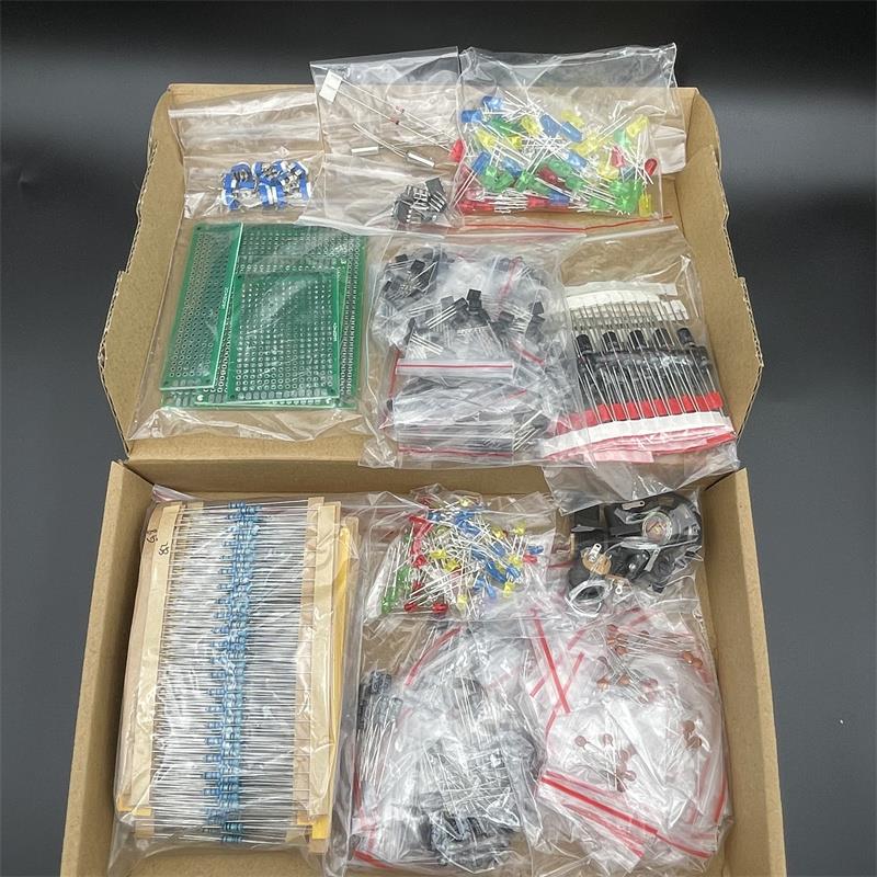 1900pcs电子元件大包电容器电阻器二极管LED晶体管DC插孔 PCB套件