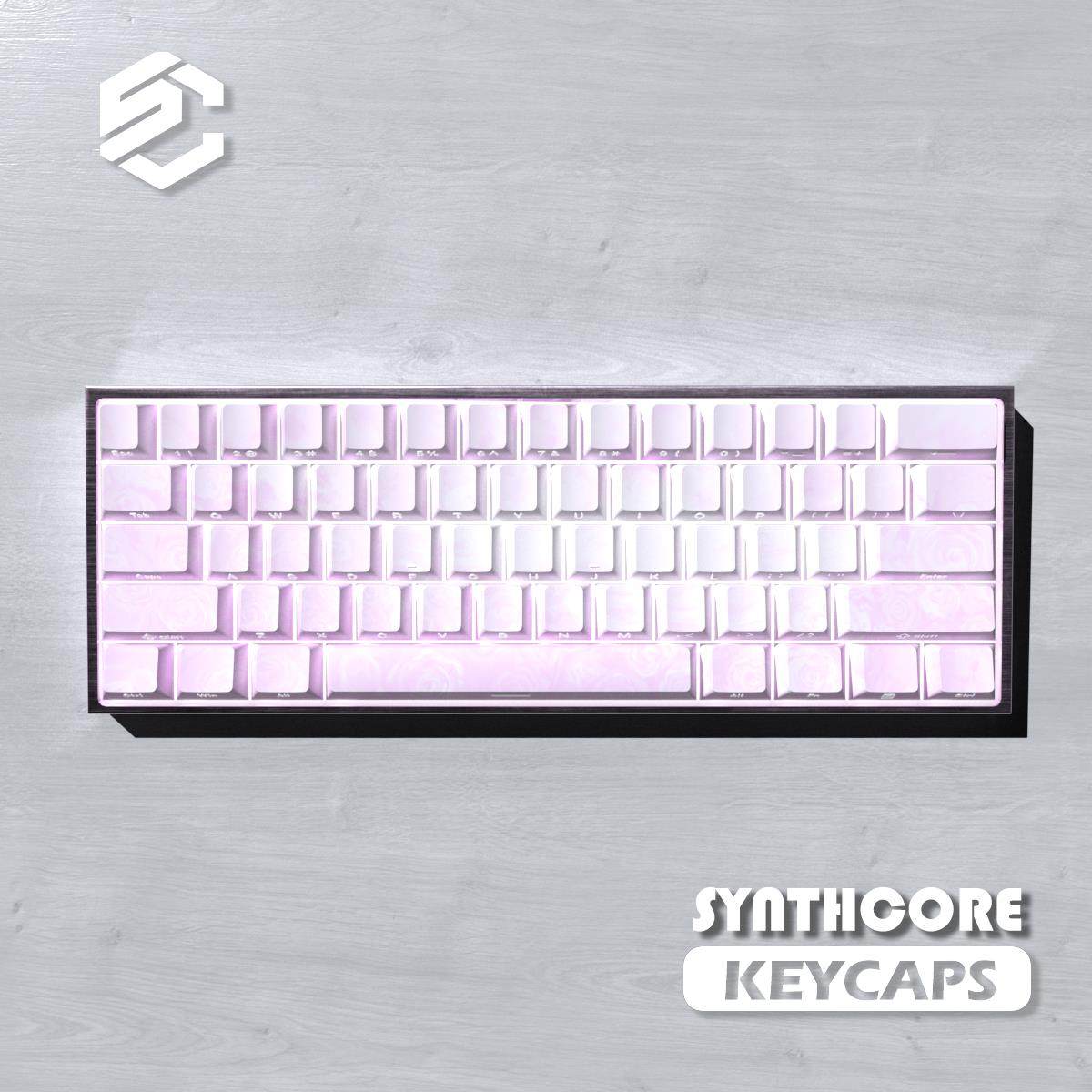 玫瑰海岸键帽侧刻清仓个性原厂高度键帽适配60 61 68机械磁轴键盘