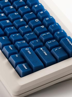 薄荷糖深蓝色PC雾透键盘键帽132键移印磁轴客制化原厂61/75/87/98