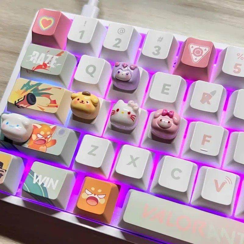 可爱键帽diy贴打字打游戏神器长指甲敲键盘保护美甲辅助器键盘贴