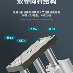 40x20 100 三轴三杆气缸行程可调MGPMJ12