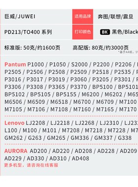 适用奔图PD-216碳粉M6205NW墨粉P2215W P2207W P2208 M6208 M6212