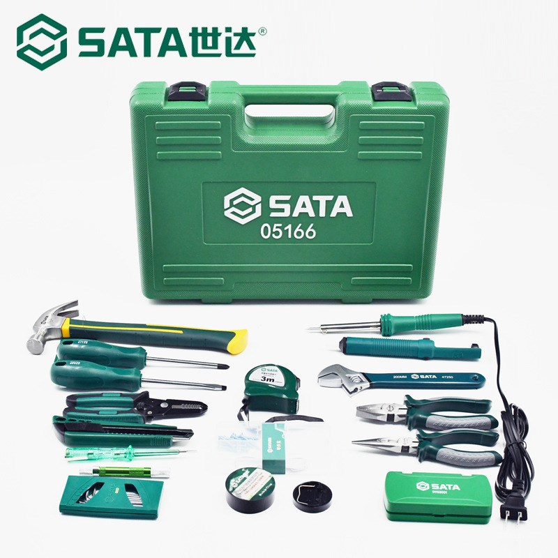 世达工具套装家庭工具箱家用电工维修家电工具组套组合05166