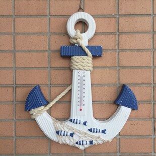 地中海船锚复古实木定海锚酒吧橱窗挂件墙壁工艺品摆件家居装饰品