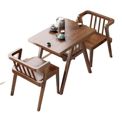 全实木阳台小茶桌餐桌阳台茶几桌椅高档阳台茶桌椅小户型新款茶台