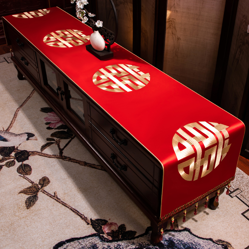 轻奢高级感桌旗防水盖布高端定制