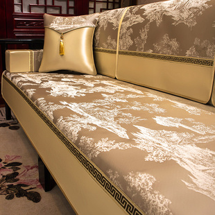 新中式实木沙发垫四季通用高档沙发套罩红木全盖巾沙发盖布可定制