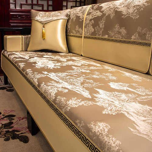 新中式实木沙发垫四季通用