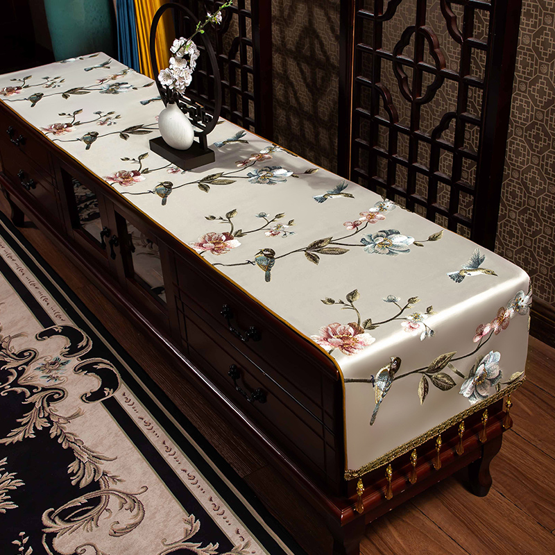 轻奢高级感餐桌桌旗盖布高端定制