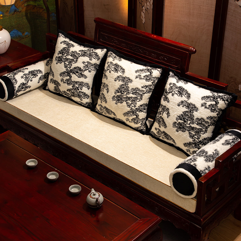 新中式冬季毛绒红木沙发垫实木罗汉床乳胶海绵垫子防滑太师椅坐垫,居家布艺,沙发垫,淘宝优惠券,粉丝福利购,淘宝优惠卷