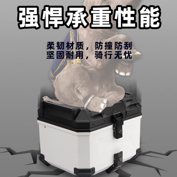 摩托车尾箱收纳箱尾箱45L强度ABS塑料后备箱电动车快拆防水防撞