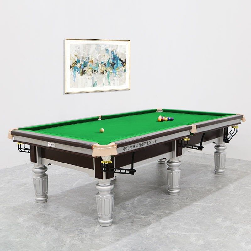 台球厅专用标准型台球桌中式黑八室内商用桌球台木库钢库台球桌