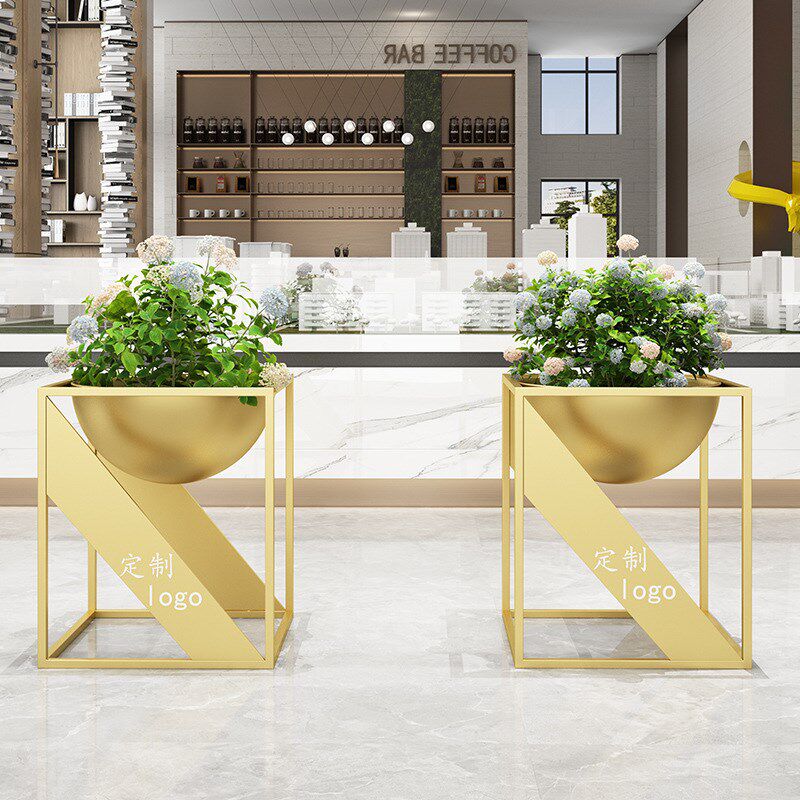 爆款创意花架酒店餐厅不锈钢花箱金属花槽室内户外隔断花架子定制