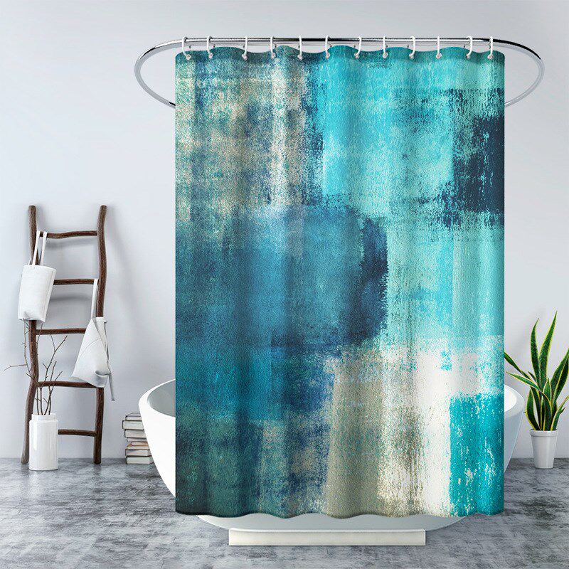 Curtain shower防水防霉浴帘卫生间隔断帘挂帘子浴帘套装免打孔