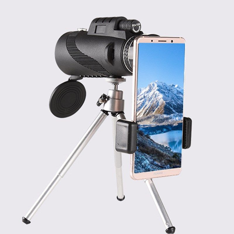 厂家40X60单筒望远镜高清连手机拍照微光夜视带指南针放大镜