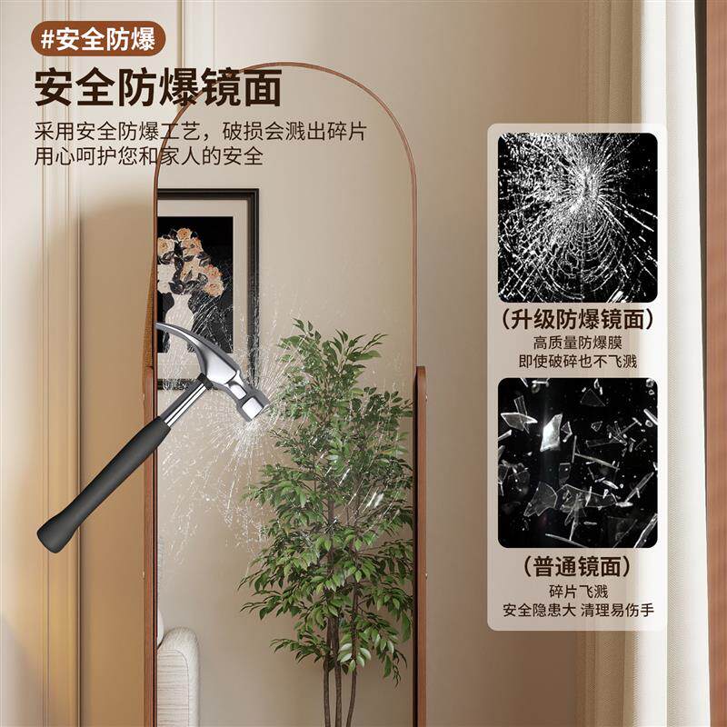 洞洞板穿衣镜旋转全身镜家用衣挂架一体镜子试衣镜子可移动落地镜