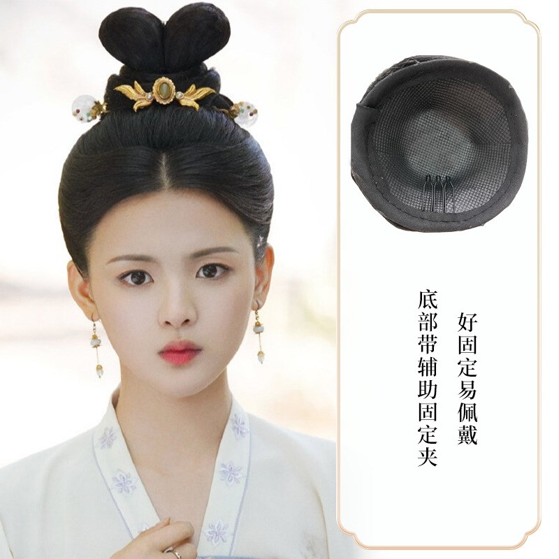 汉服发饰古装假发包发型古风头饰仙女造型配饰女童成人锦鲤发髻