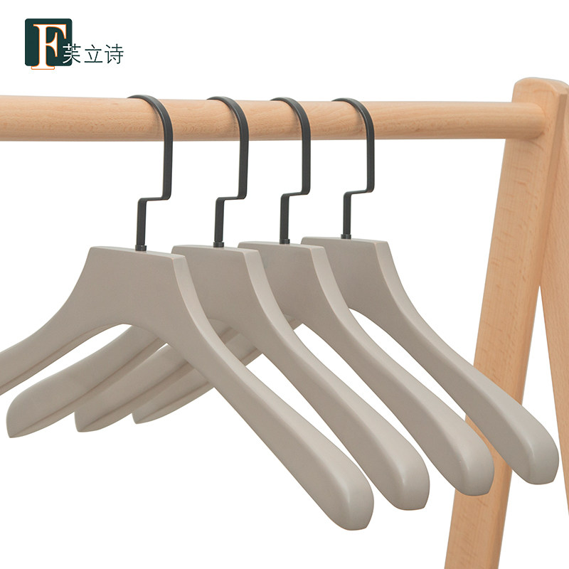 实木衣架灰色男士木质衣架子挂衣架加厚男衣架服装店衣撑定制衣架