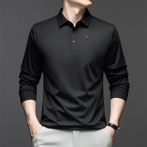 【商场折扣】春秋季迪+男士翻领POLO衫户外运动速干休闲长袖t恤