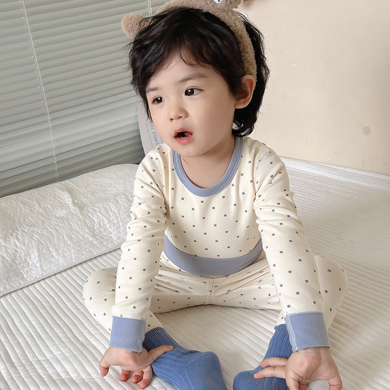 宝宝秋衣套装纯棉儿童秋衣卫生裤高腰女童发热衣全棉毛衫睡衣婴儿