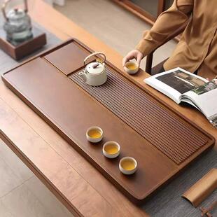 干泡小茶台托盘整块办公室功夫茶具排水茶海 茶盘实木家用电木新款